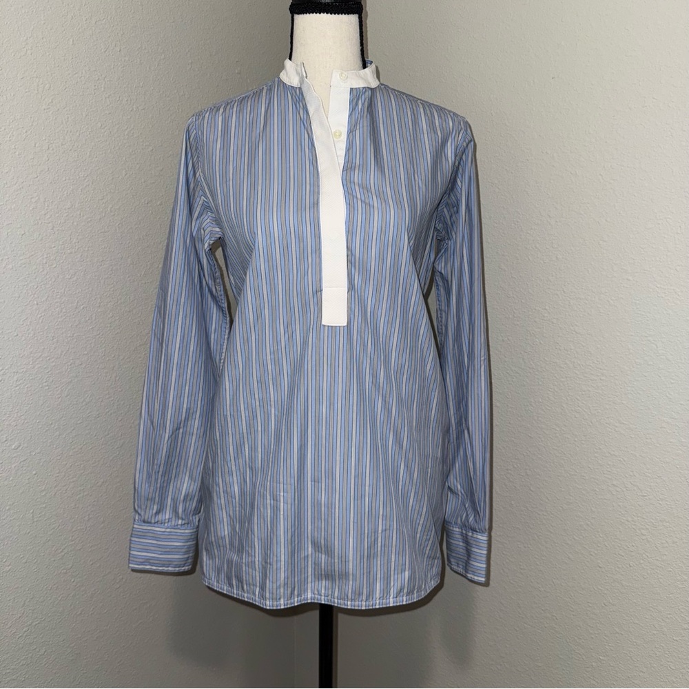 Ann Mashburn Popover Tunic Shirt Women’s Small Multi Stripe